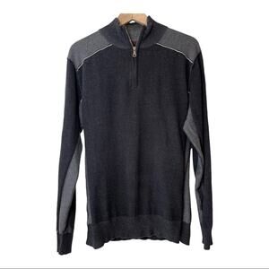 BKE 1/4 Zip Sweater Mens Large Black Gray